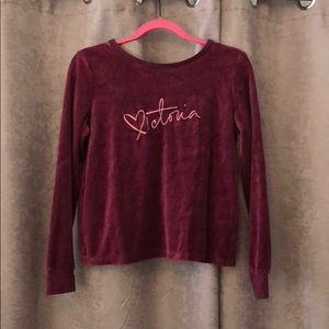 Victoria Secret velour jogger set.